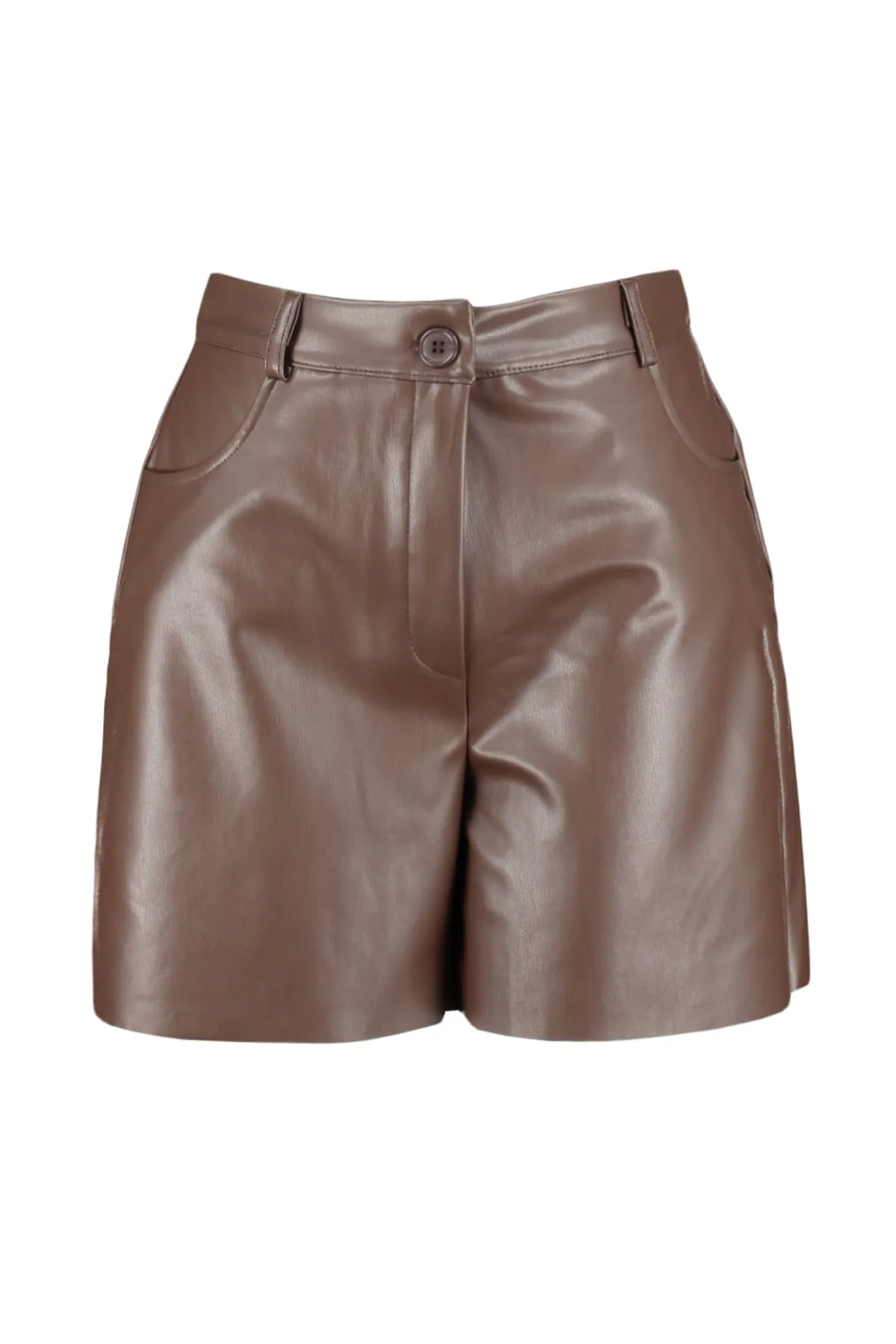 Trendyol Collection  Shorts - Braun - Hoher Bund