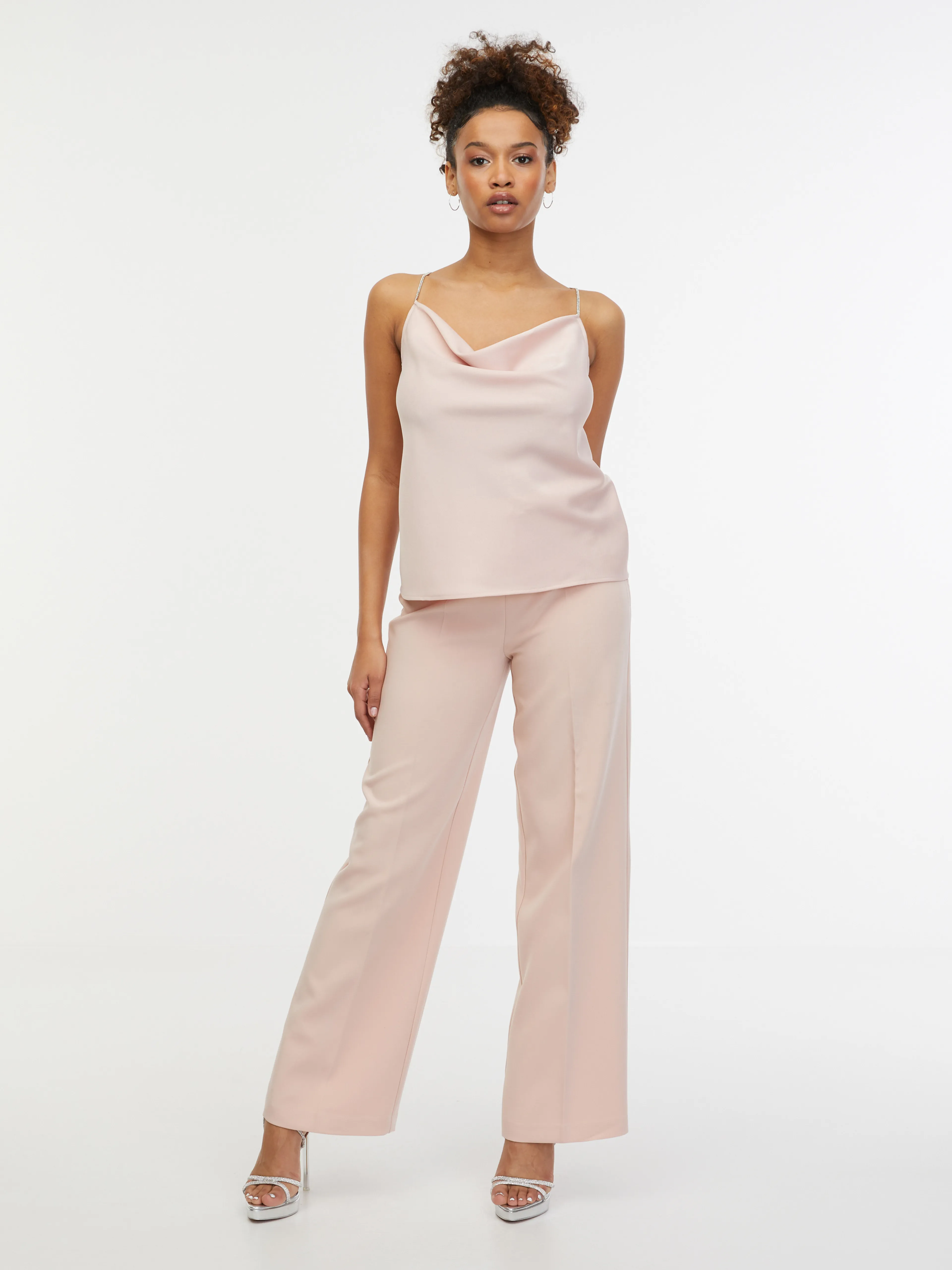 Hellrosa Damen-Satin-Top ORSAY