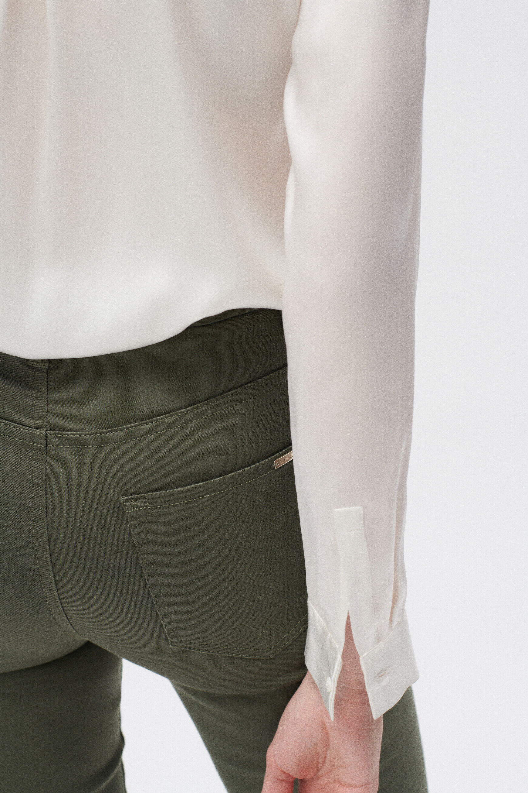 pantalon tony b vert kaki femme
