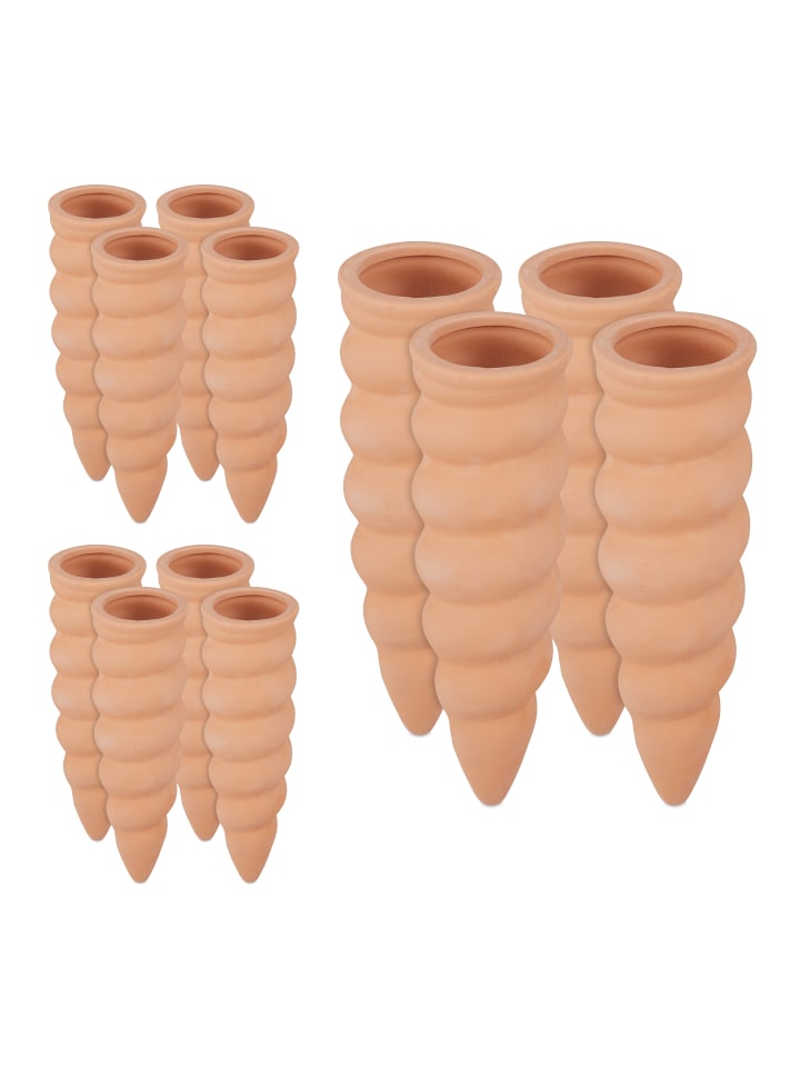 relaxdays 12x Tonkegel Bewässerung in Terrakotta günstig kaufen onesize