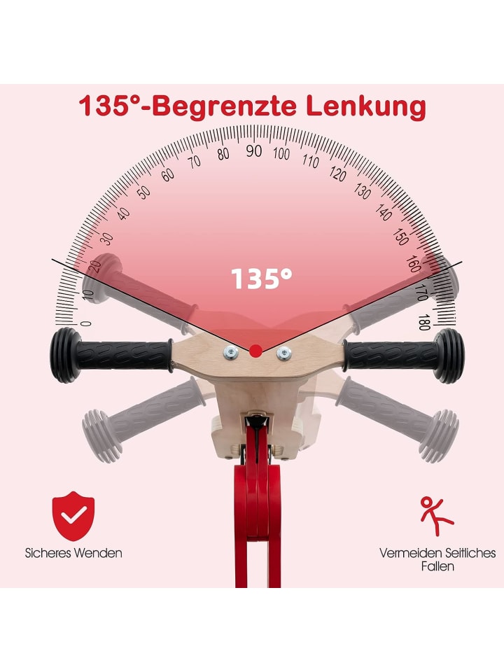 COSTWAY 2 in 1 Laufrad Roller in Rot günstig kaufen 97 cm