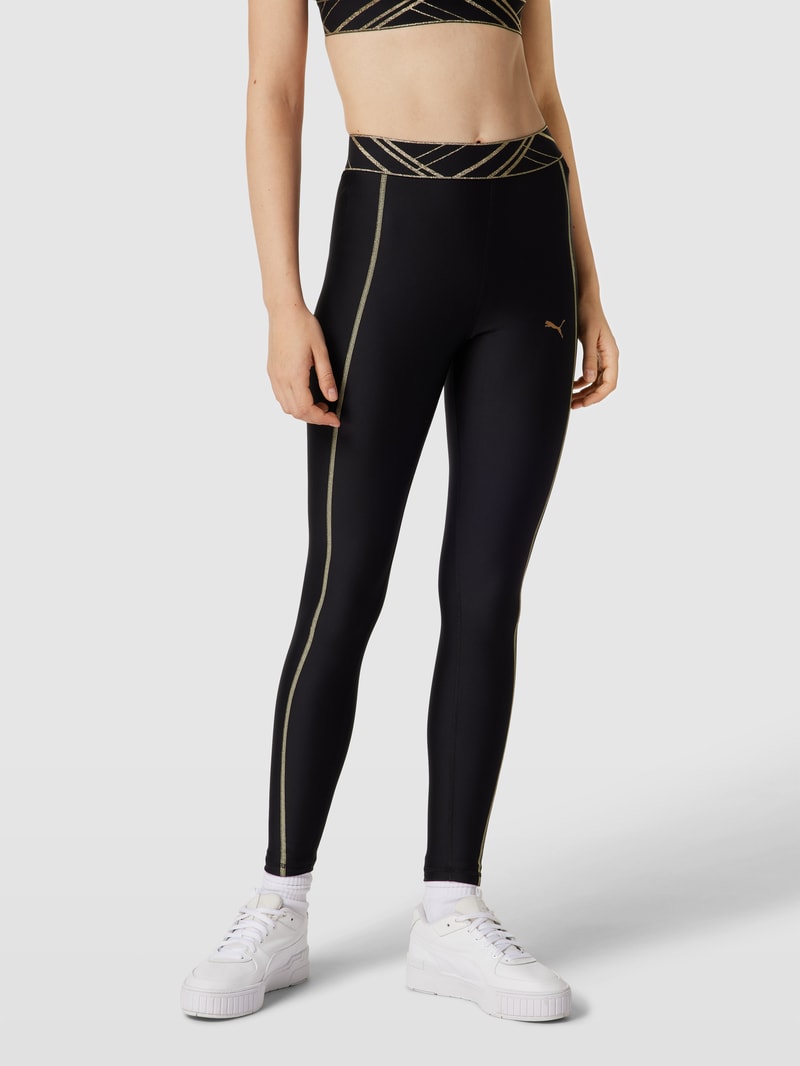 Leggings mit Logo-Print in schwarz