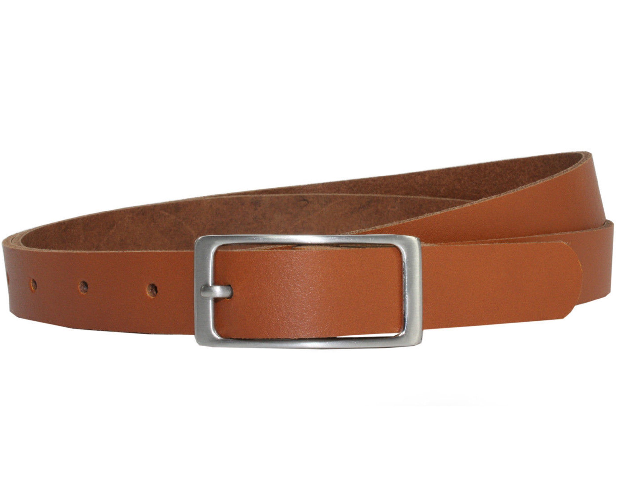 COLOGNEBELT Ledergürtel A1-SL Schwarzer Ledergürtel im klassischen Design, mit silberner eckiger Gürtelschnalle