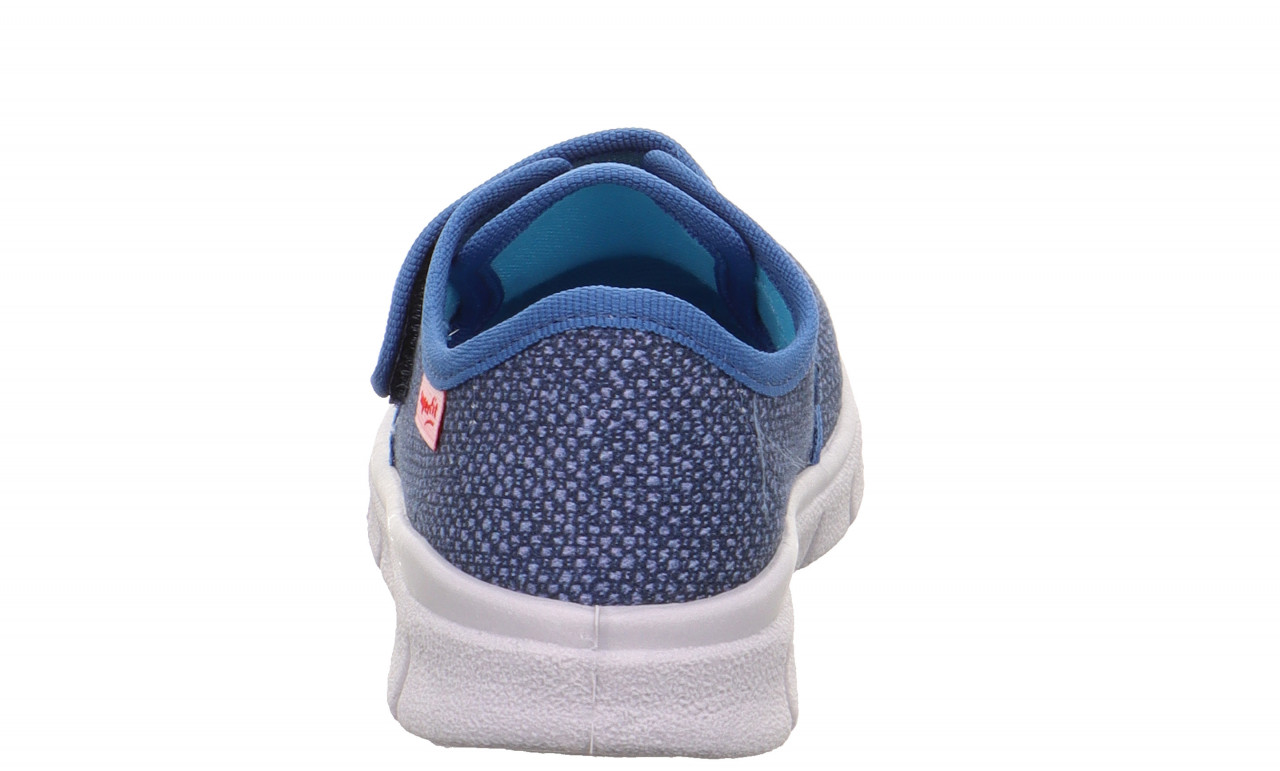 BOBBY - Blau/Mehrfarbig Hausschuh mit Klettverschluss