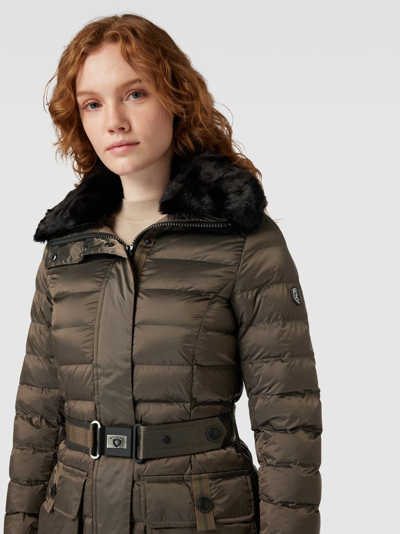 Funktionsjacke mit Kunstfellbesatz Modell 'ABENDSTERN' in taupe