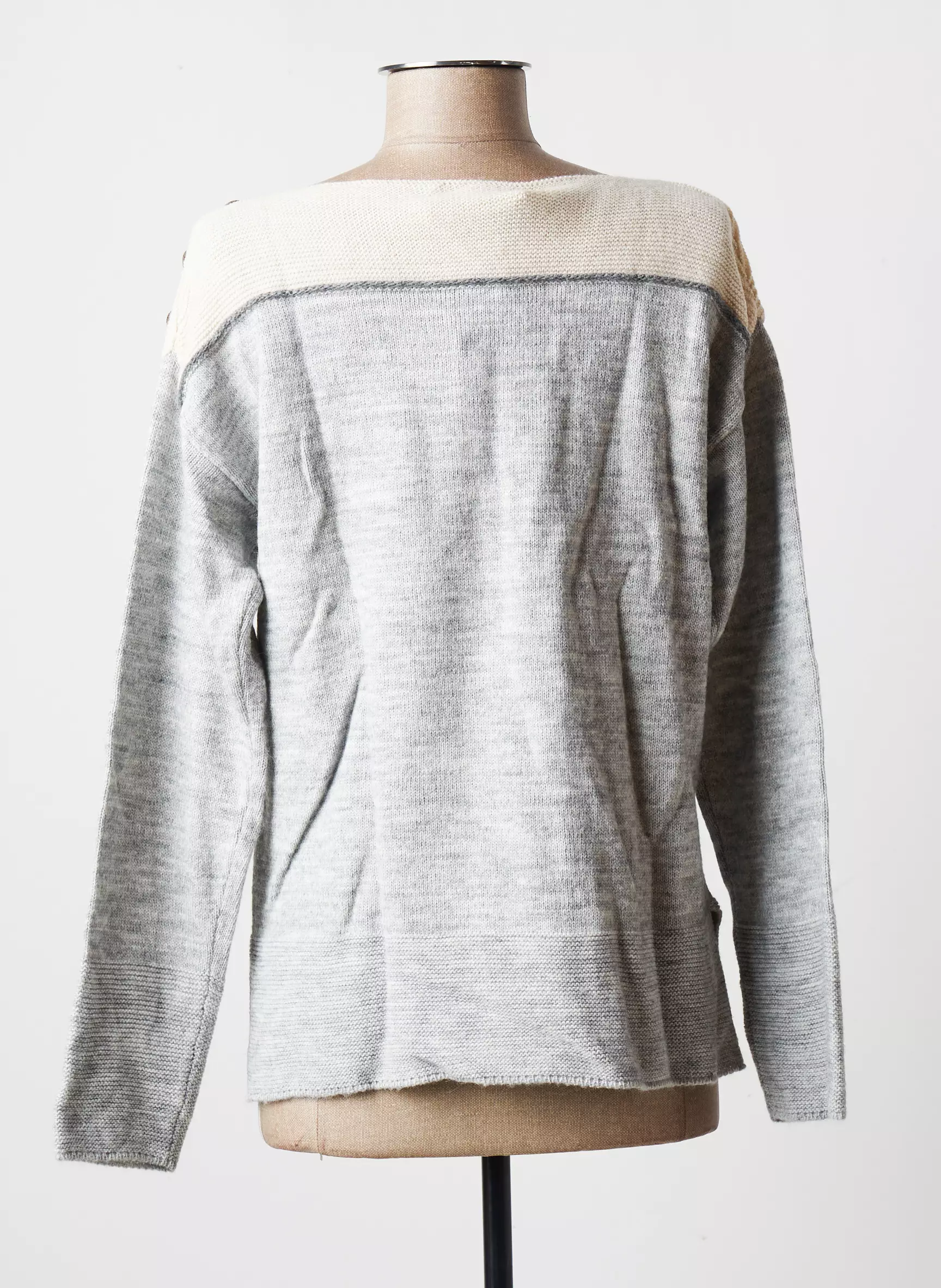 Blanc Boheme Pulls Femme couleur gris