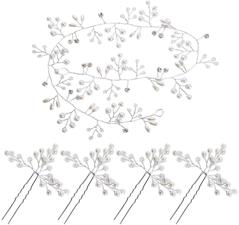 Ronner UG Haarband Haarschmuck Hochzeit Stirnband Kristall Haar Rattan Vintage Damen 50cm, Geeignet für verschiedene Anlässe, 1-tlg., Haarmanagement, Einfach zu verwenden