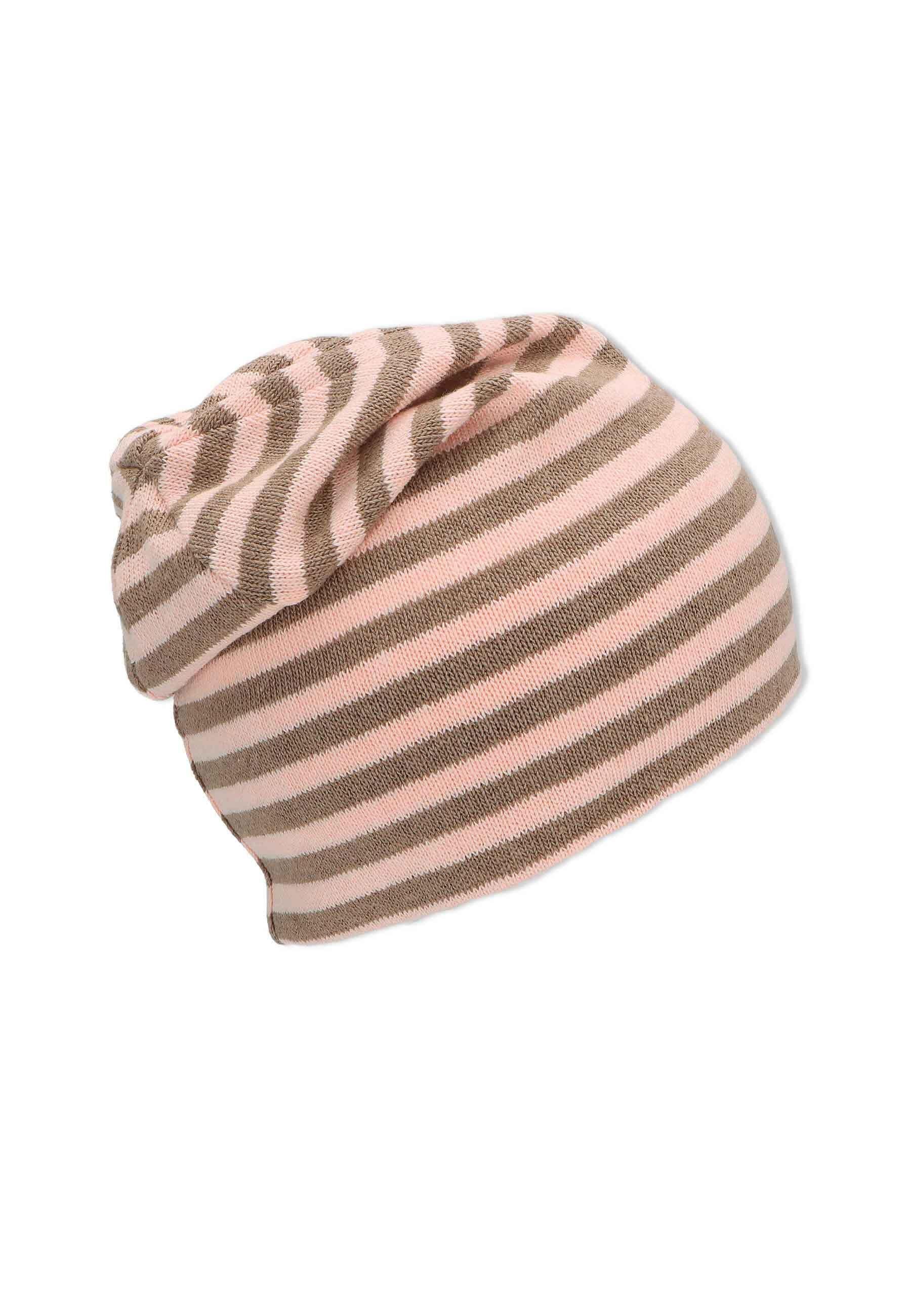Slouch-Beanie aus Baumwollmischgewebe mit Streifen
