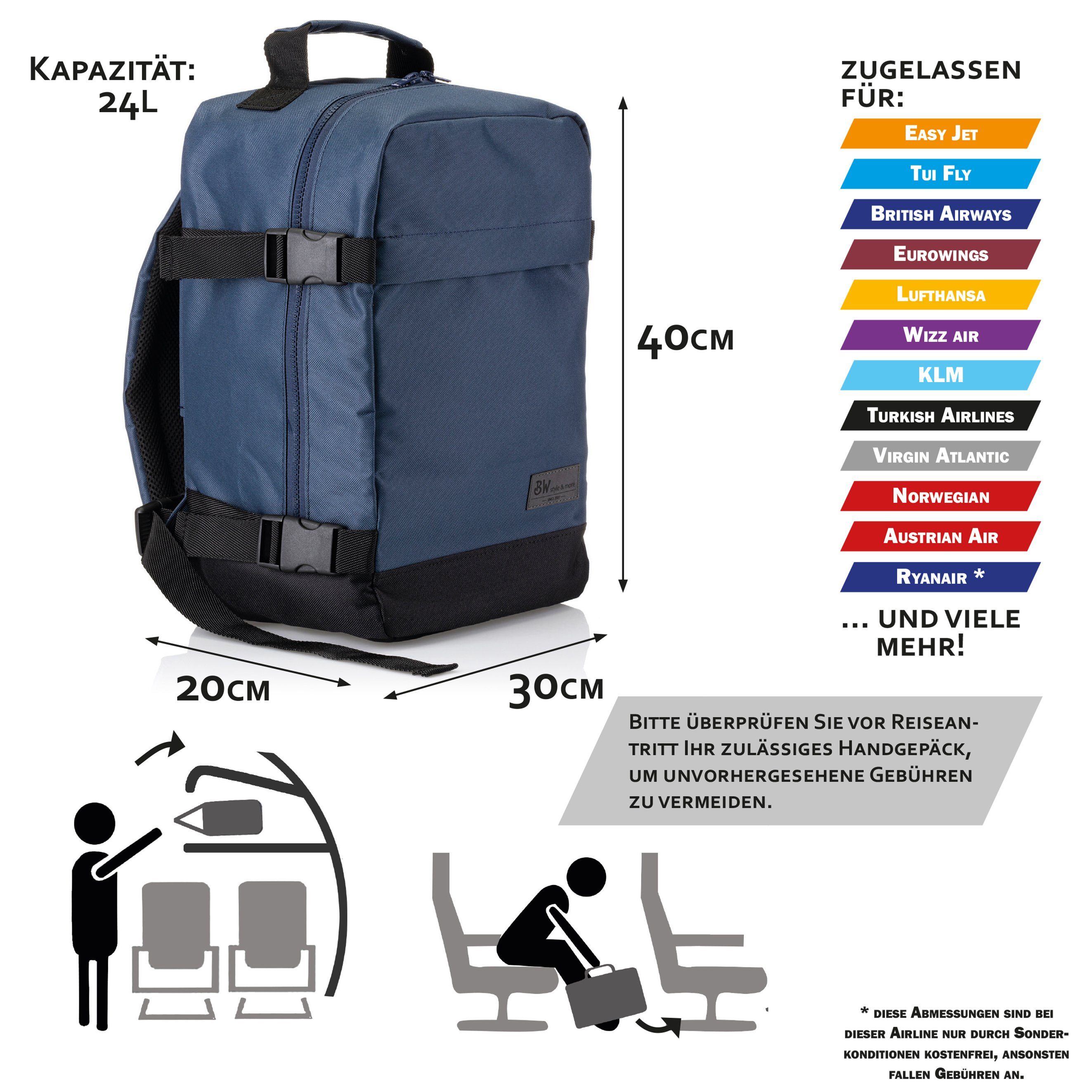 BambiniWelt by Rafael K. Handgepäckkoffer RUCKSACK Handgepäck Boardgepäck 40x20x25 40x30x20 Ryanair Wizzair, 2 Größen verfügbar: 40 x 25 x 20 cm (klein), 40 x 30 x 20 cm (groß)