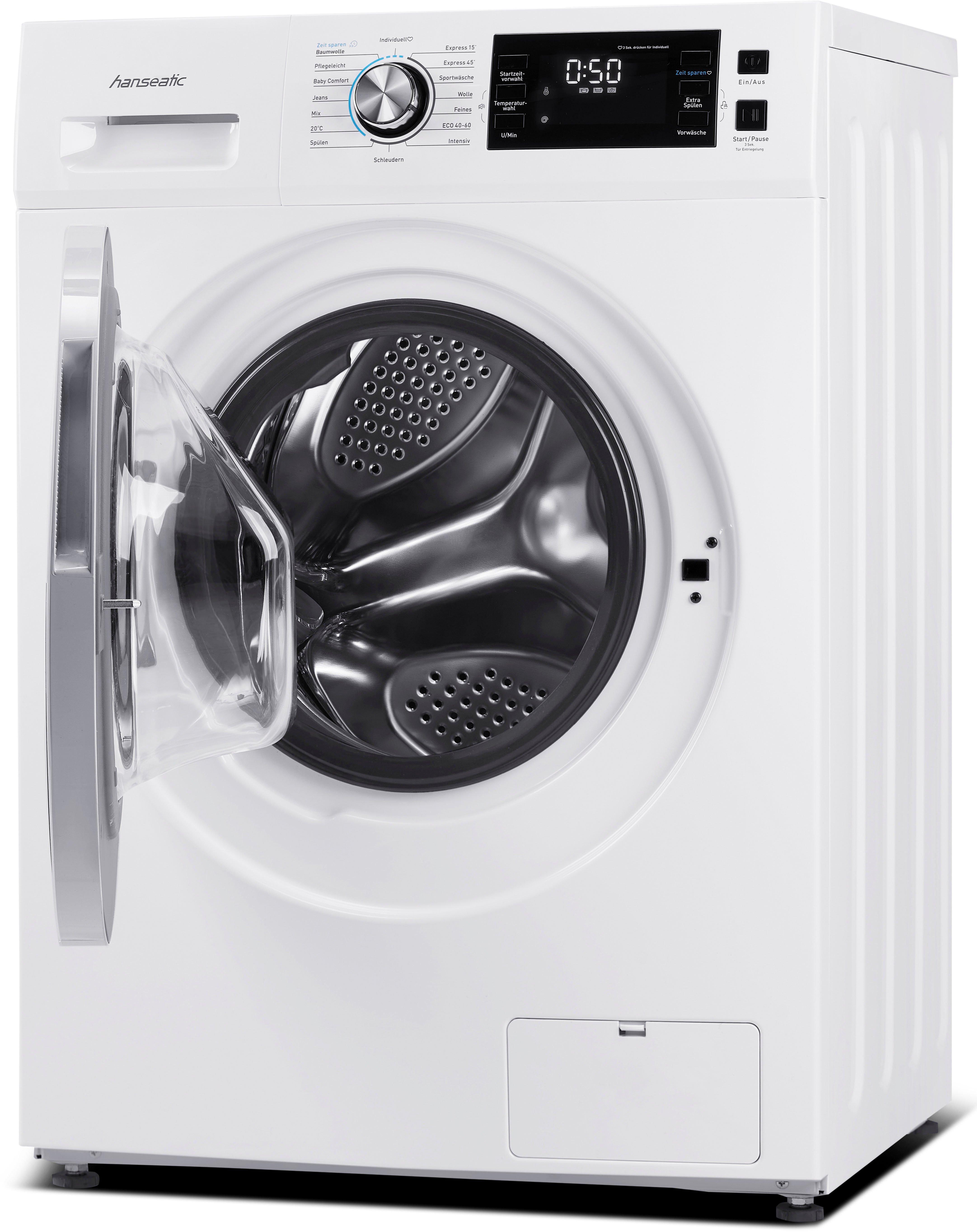 Hanseatic Waschmaschine HWMB714C, 7 kg, 1400 U/min, Startzeitvorwahl, Nachlegefunktion