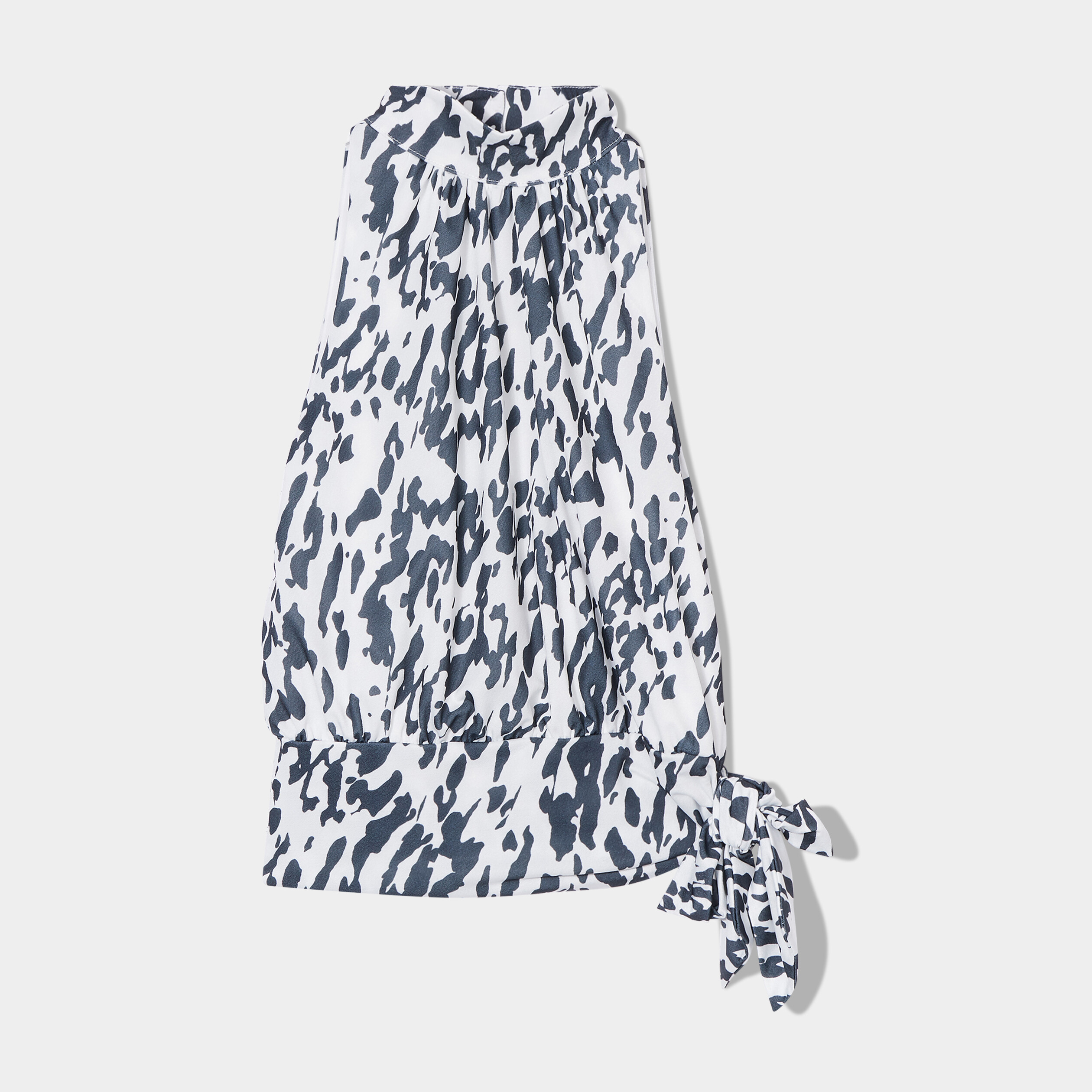 Débardeur col montant noeud taille ecru femme | La Halle