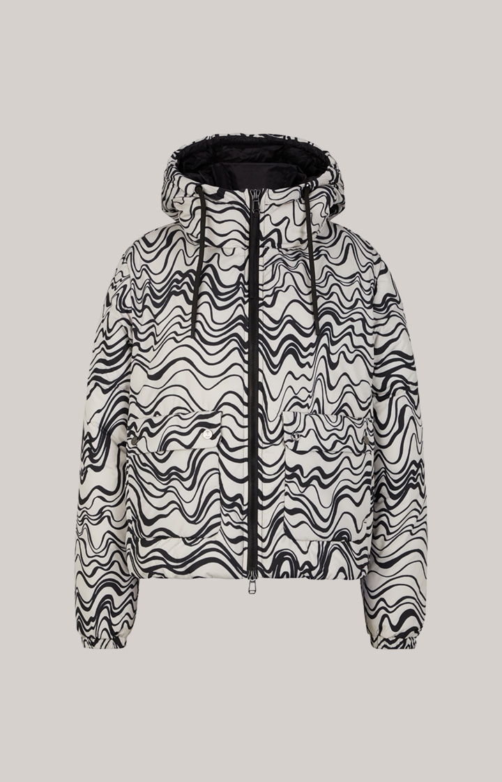 Jacke in Schwarz/Ecru gemustert