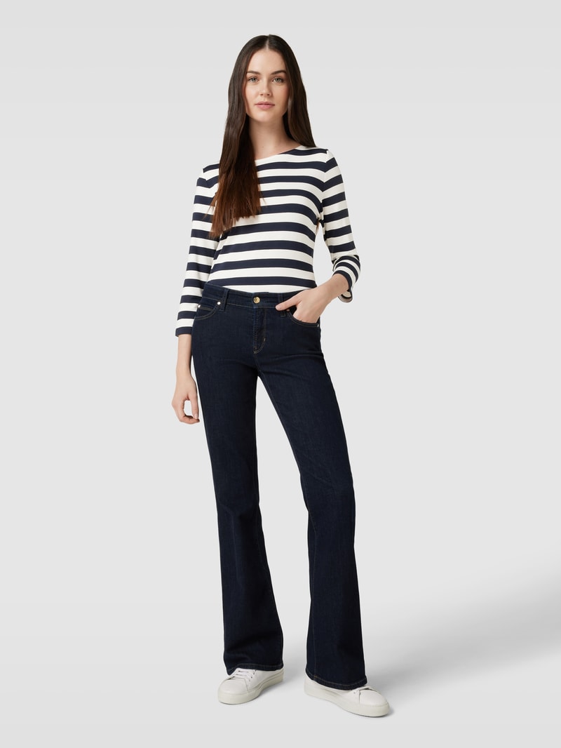 T-Shirt mit 3/4-Arm in marineblau