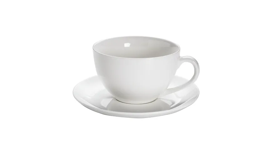 MAXWELL & WILLIAMS Round Jumbotasse mit Untertasse 450ml, Porzellan Weiß