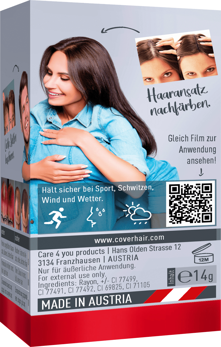 Streuhaar Haarverdichter Schwarz, 14 g