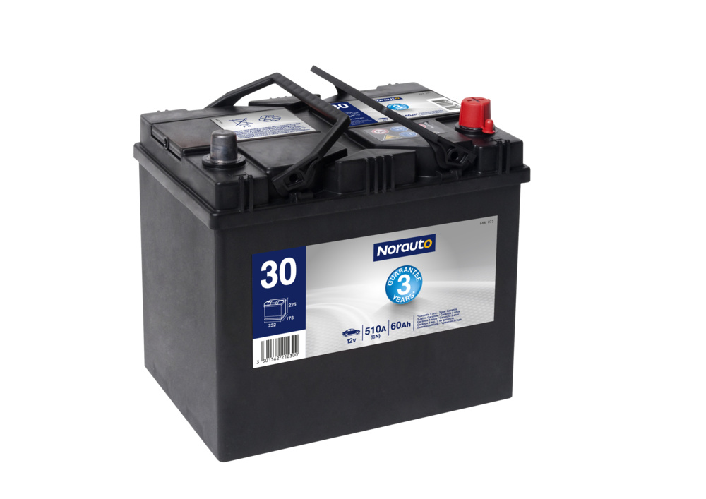 Autobatterie 30 von Norauto, 60 Ah, 510 A, 3 J. Garantie - ATU