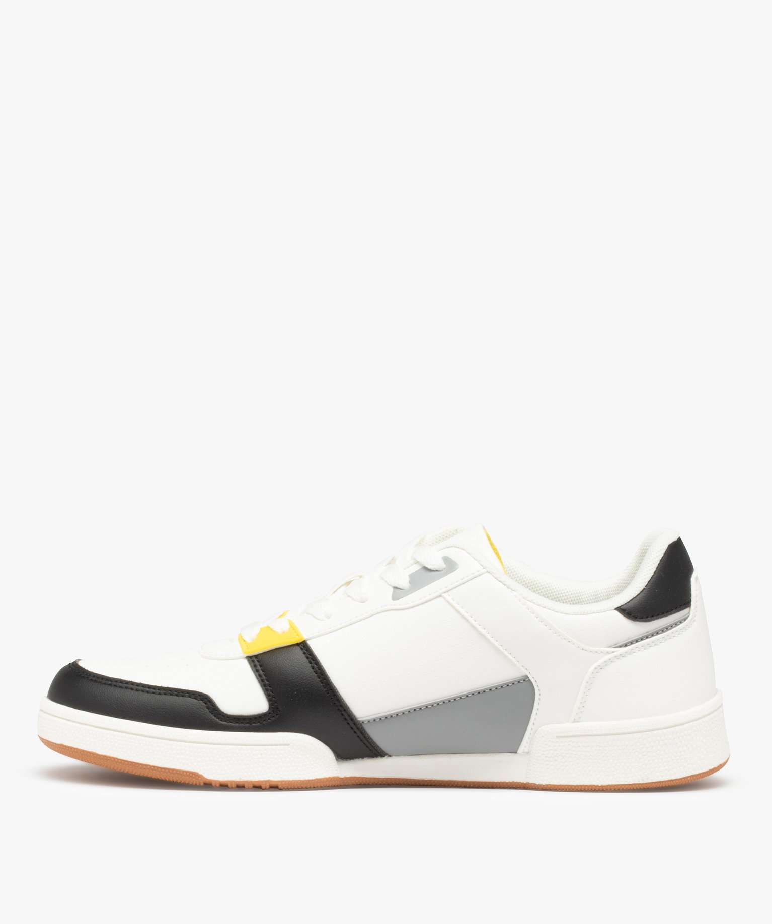 Baskets homme à détails colorés fermeture lacets blanc | GEMO