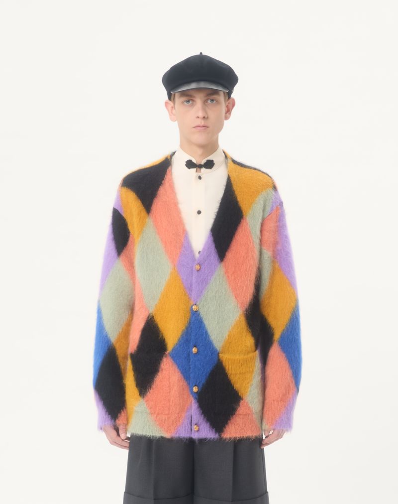 Valentino Mohair Uldcardigan med Rhombell-motiv