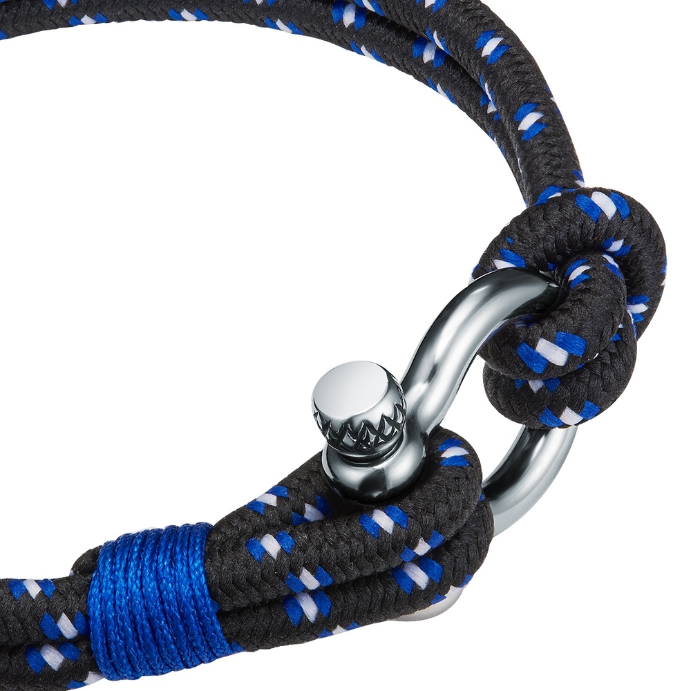 True Rebels Bracelet en tissu Textile en Bleu Bracelet