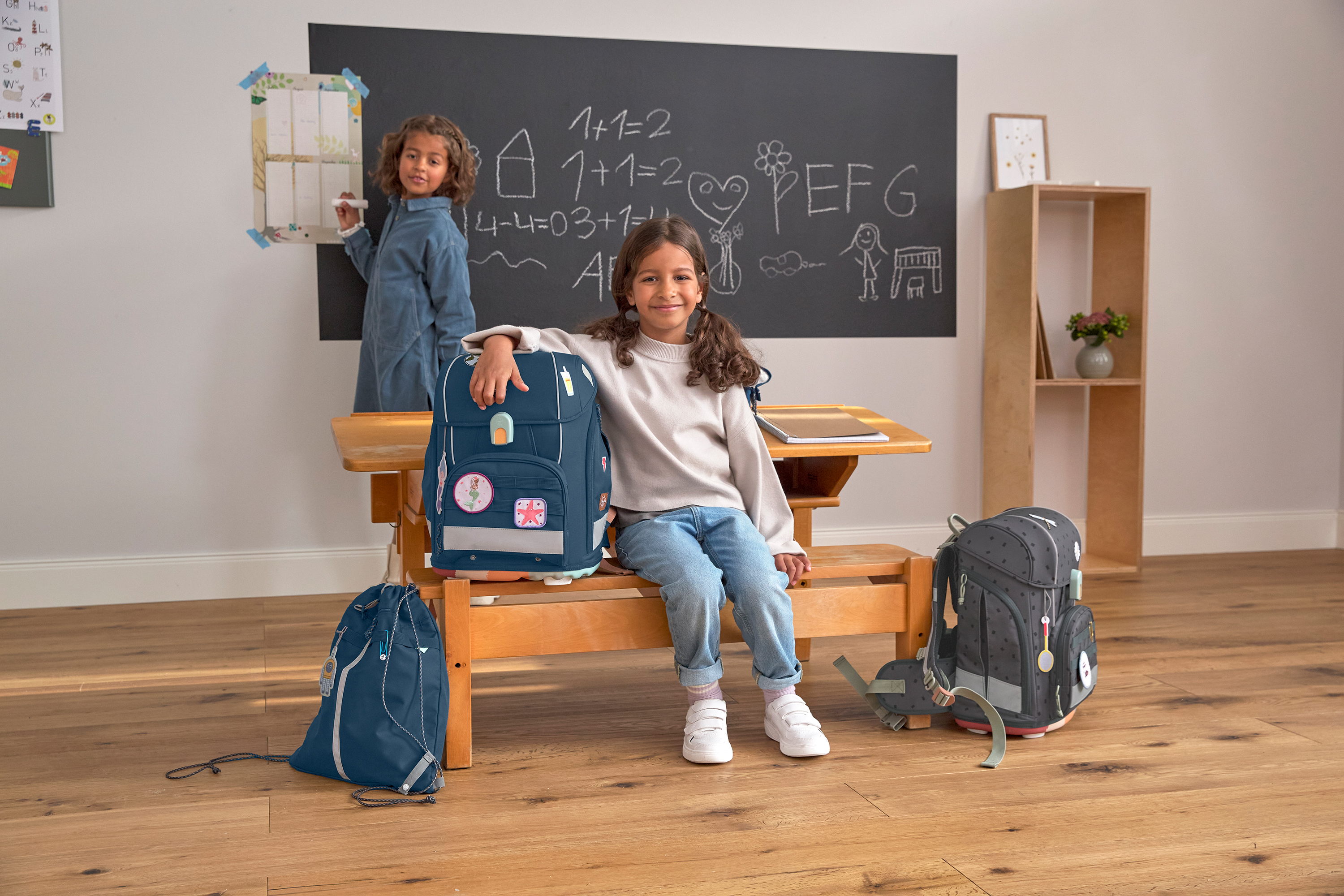 Schulranzen Set 7-teilig, Boxy Unique Navy