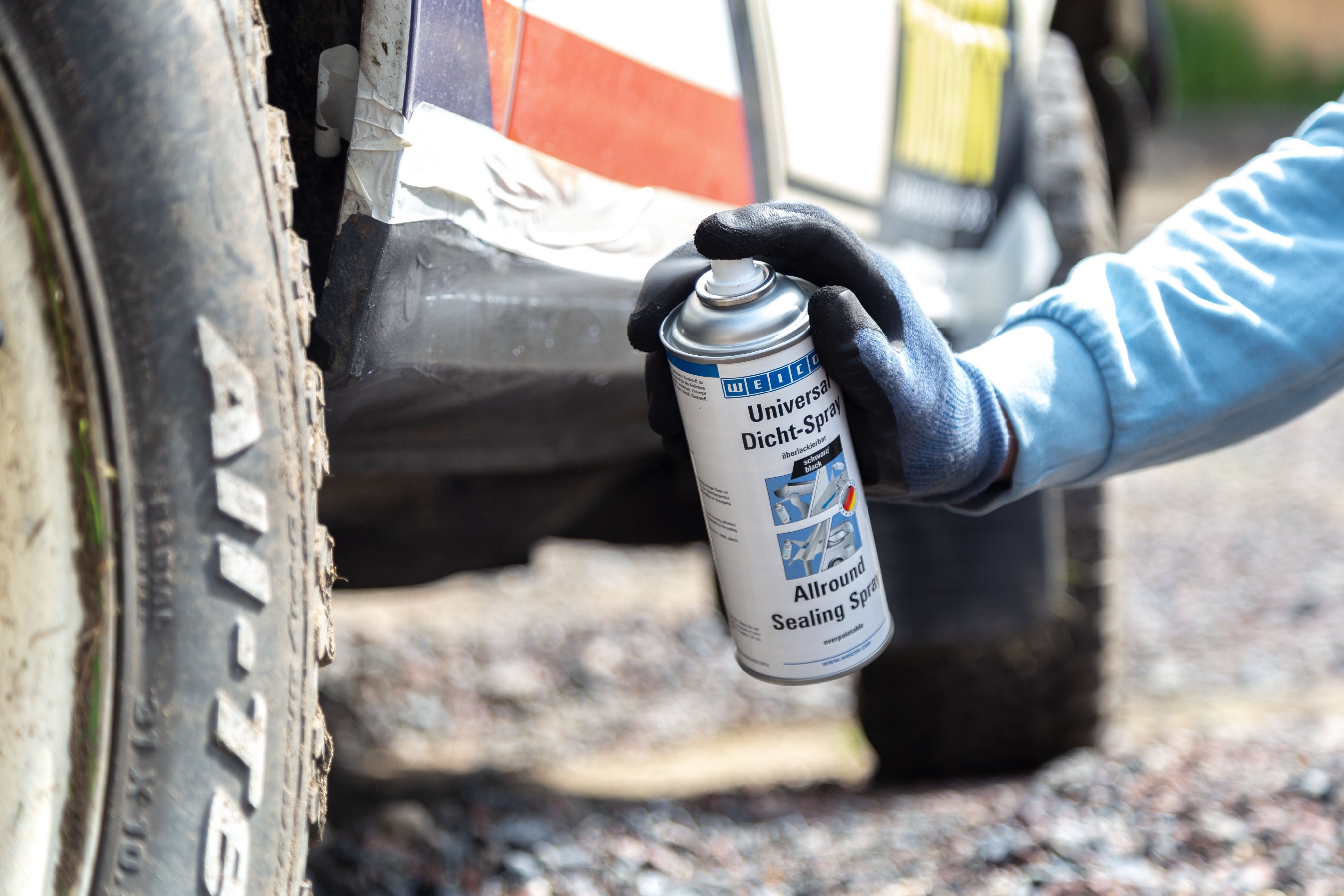WEICON Dichtstoff Universal Dicht-Spray, sprühbarer Kunststoff zum Abdichten, 400 ml, Überlackierbar, Für Innen- und Außenbereiche