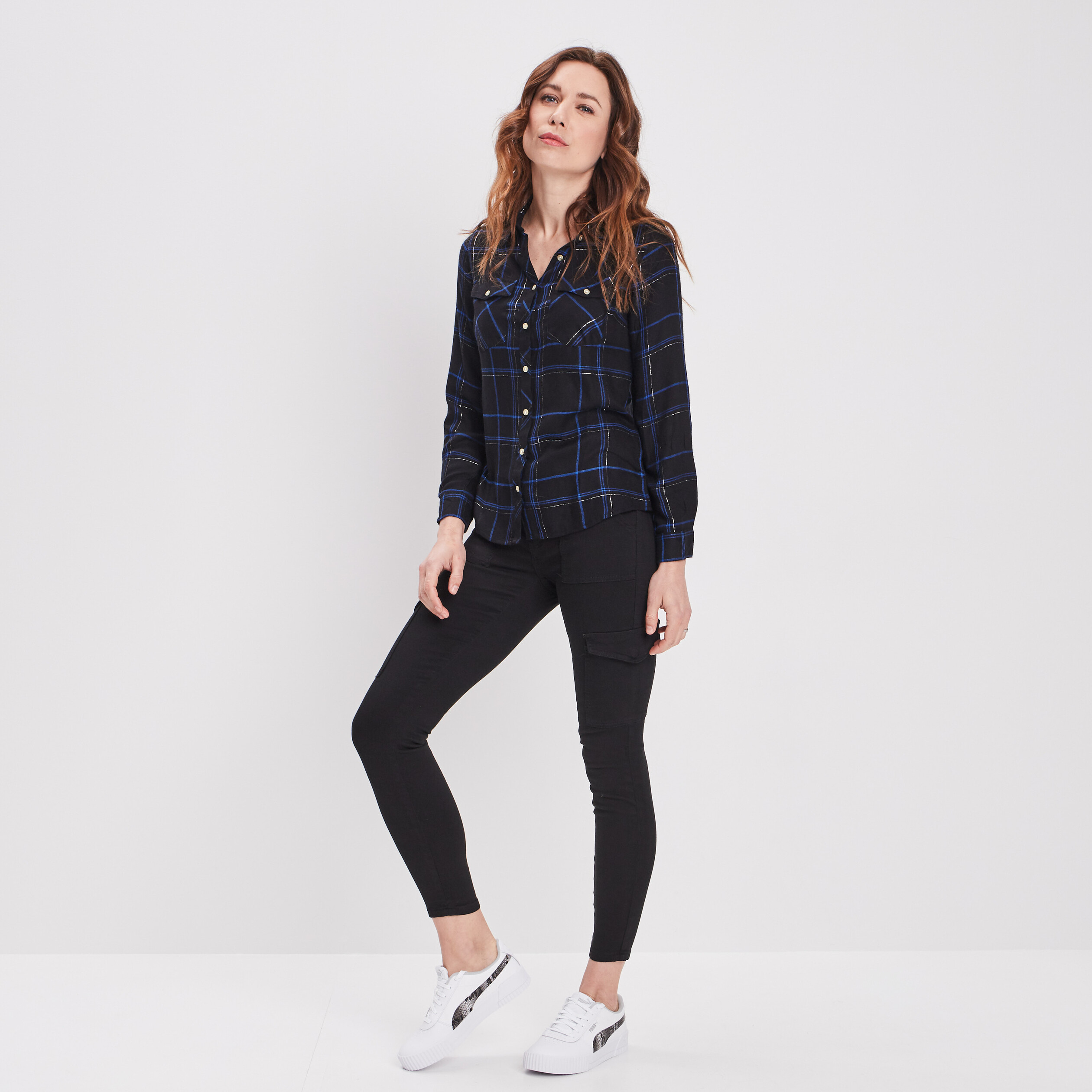Chemise manches longues noir femme | La Halle