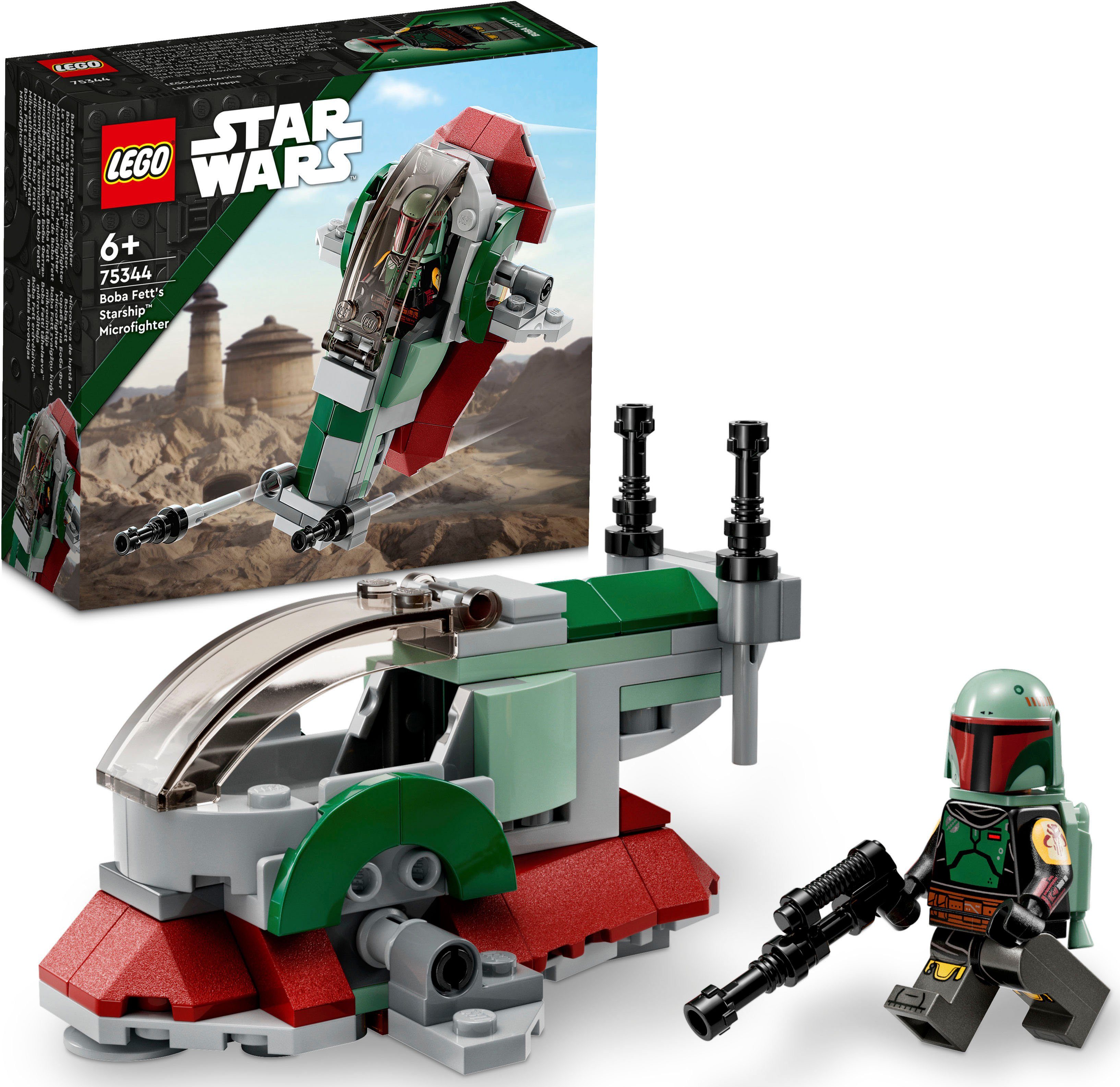 LEGO® Konstruktionsspielsteine Boba Fetts Starship™ – Microfighter (75344), LEGO® Star Wars, Made in Europe