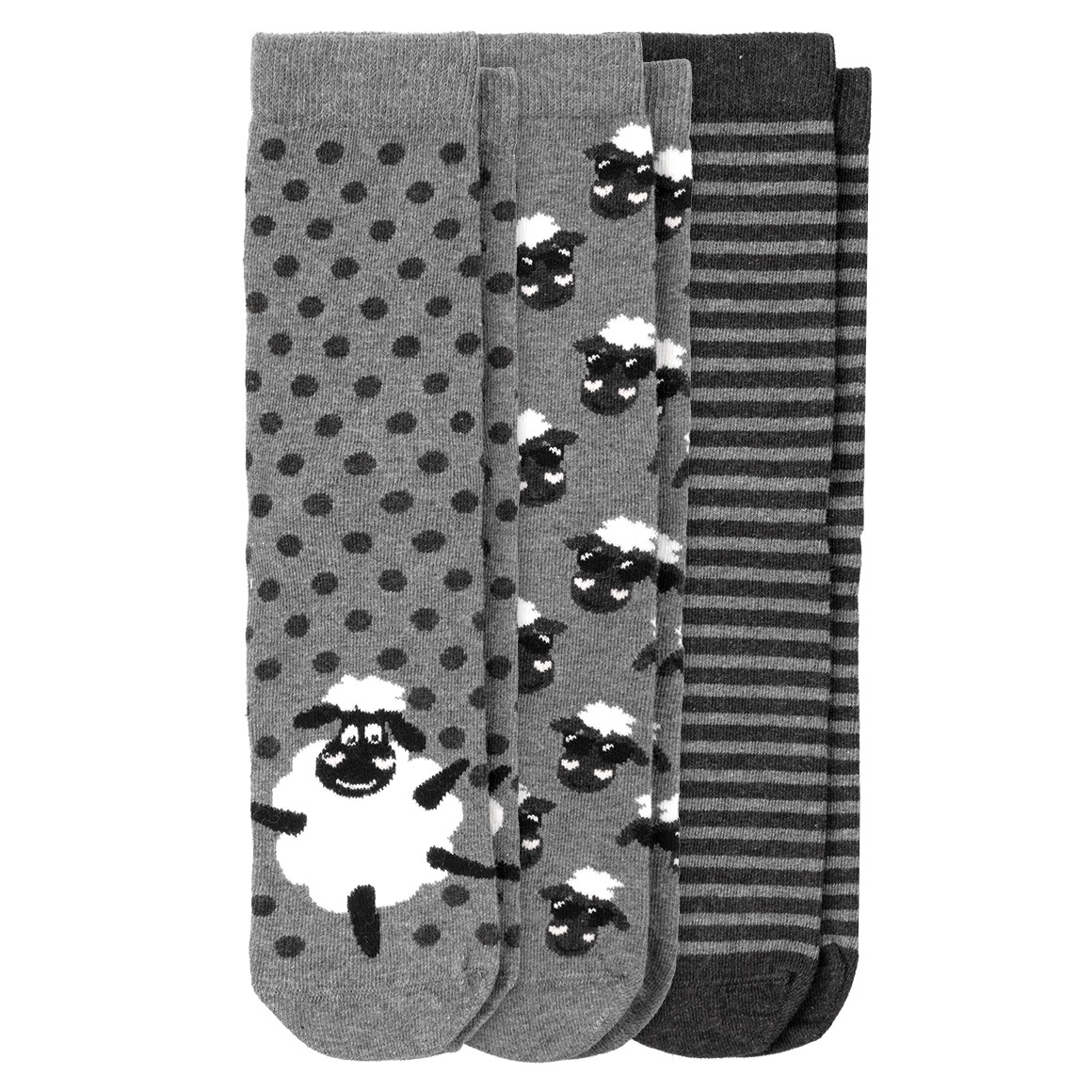 3 Paar Damen Socken mit Schaf-Motiven