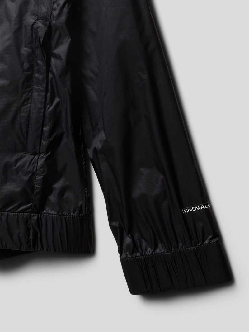 Jacke mit Label-Print Modell 'NEVER STOP' in schwarz