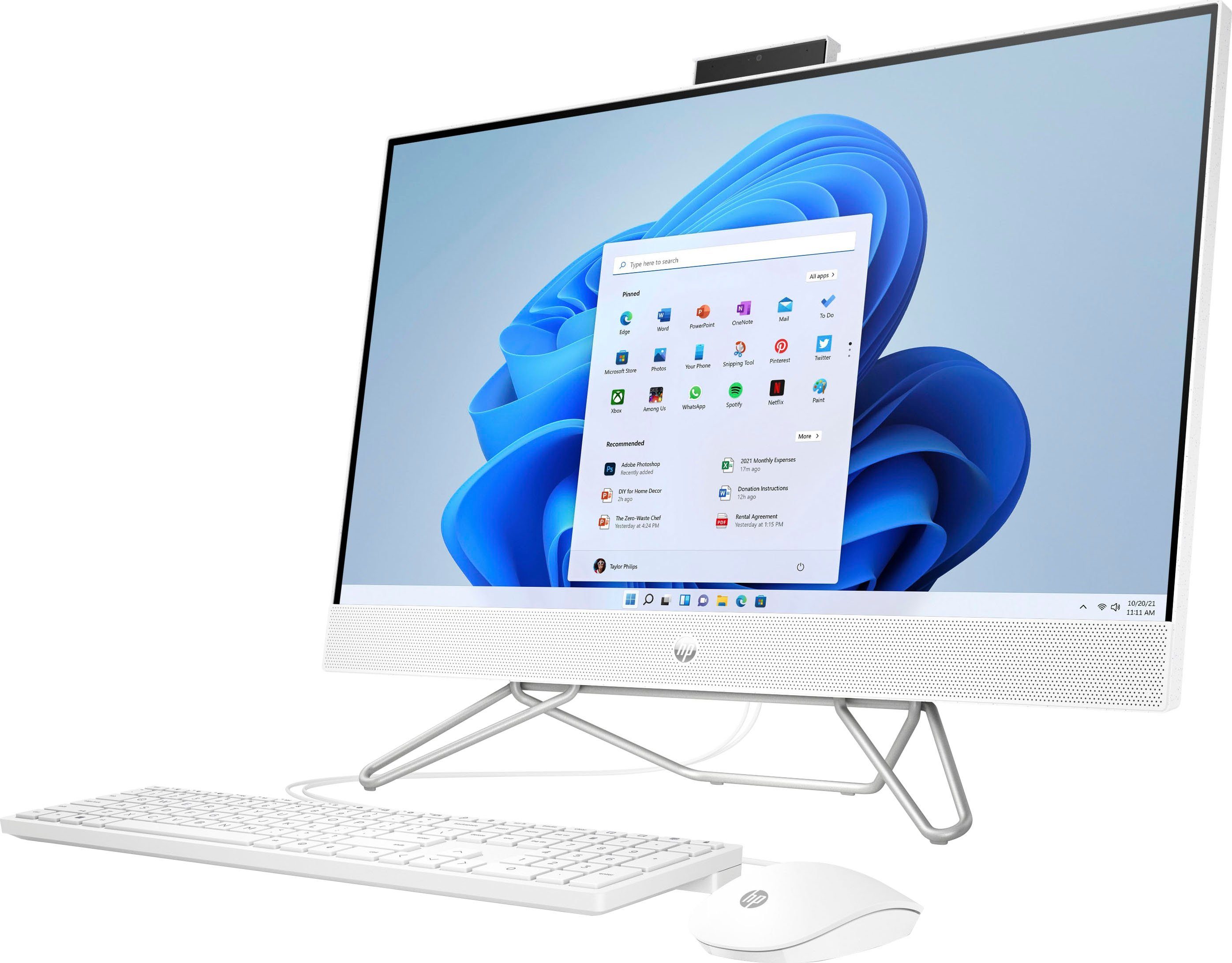 HP 27-cb0203ng All-in-One PC (27 Zoll, AMD Ryzen 7 5700U, Radeon™ Graphics, 16 GB RAM, 1000 GB SSD)