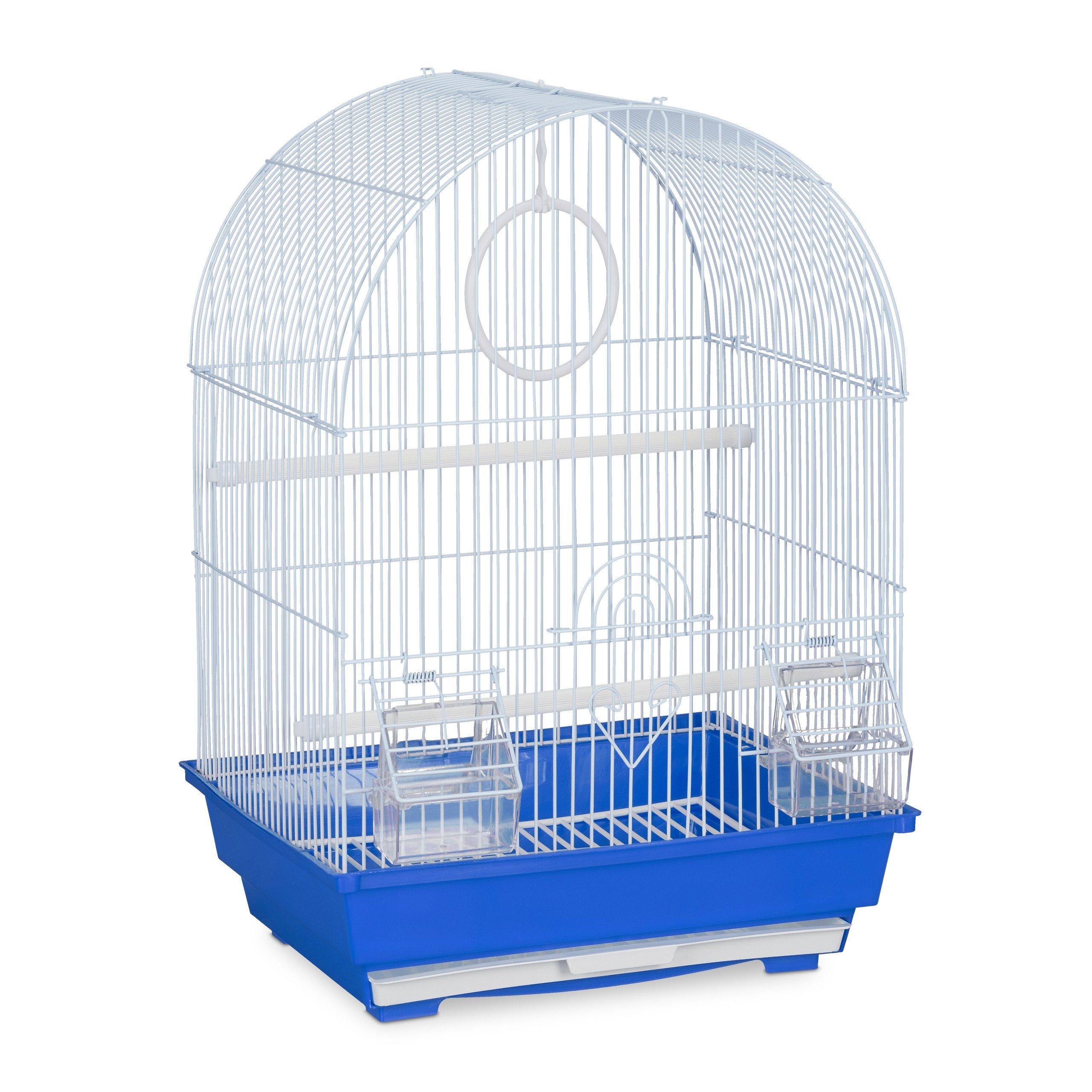 relaxdays Vogelkäfig Vogelkäfig mit Zubehör blau