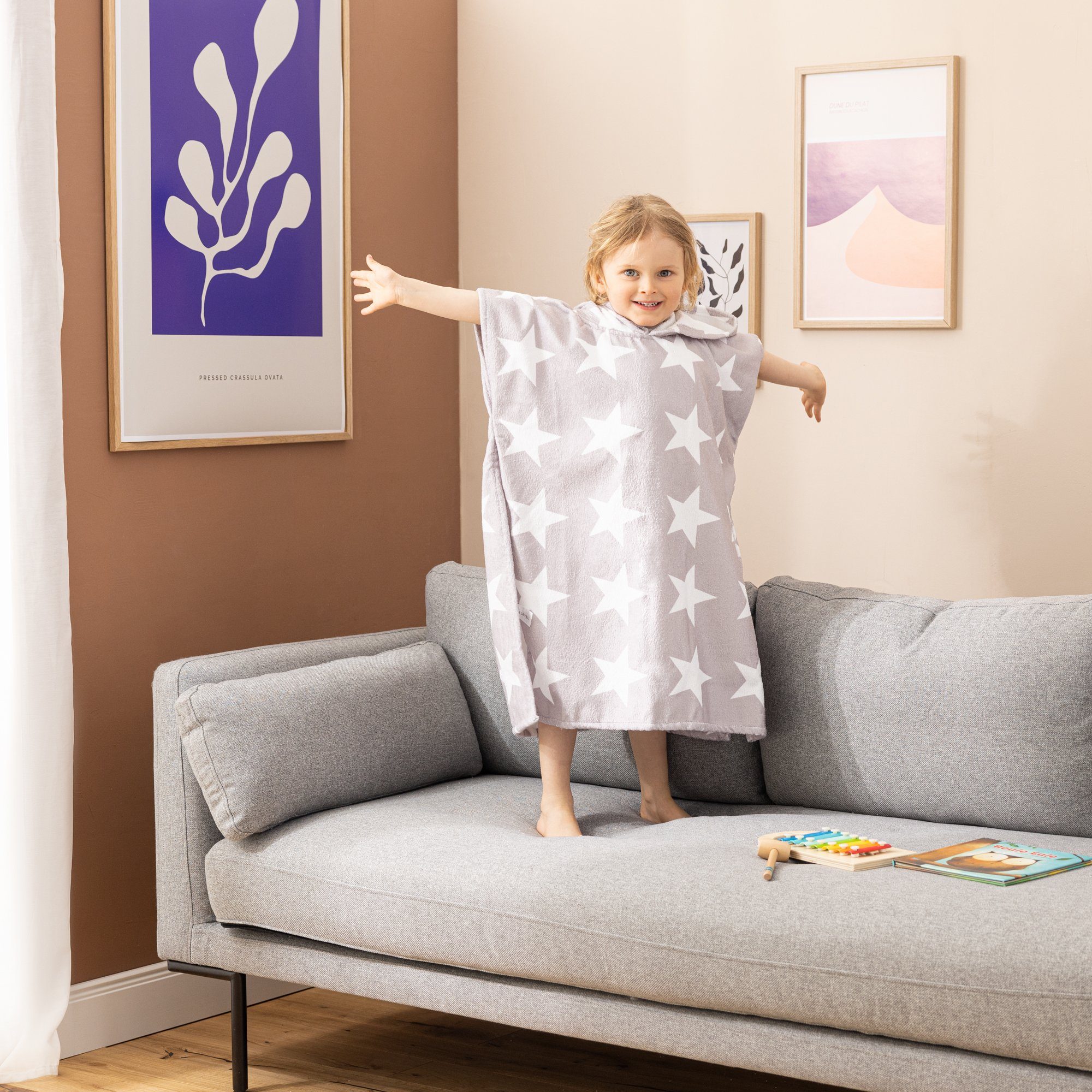 HOMELEVEL Bademantel Kinder und Baby Badeponcho - Poncho Handtuch - Surfponcho, Baumwolle