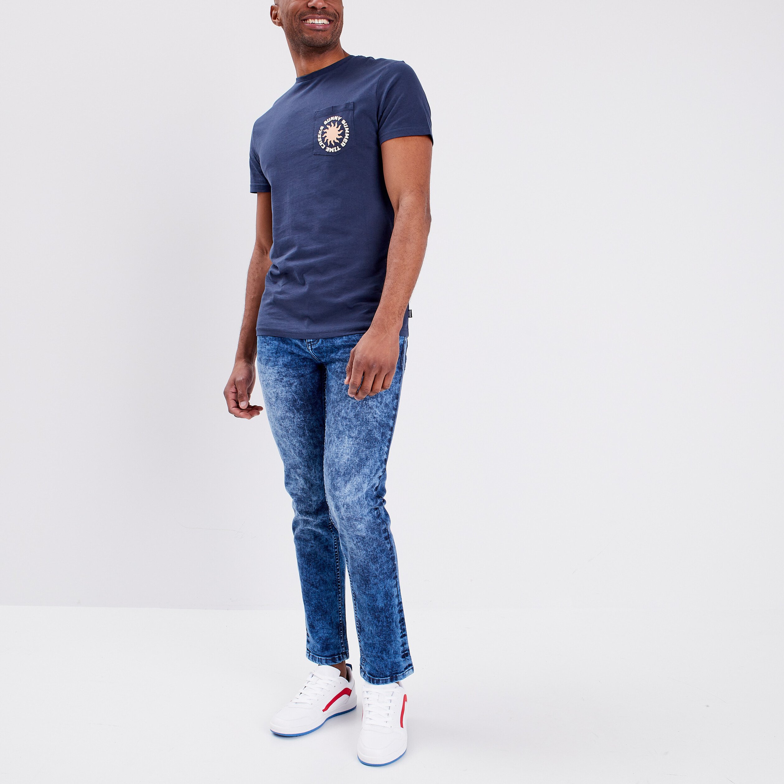 Jeans slim 5 poches denim stone homme | La Halle