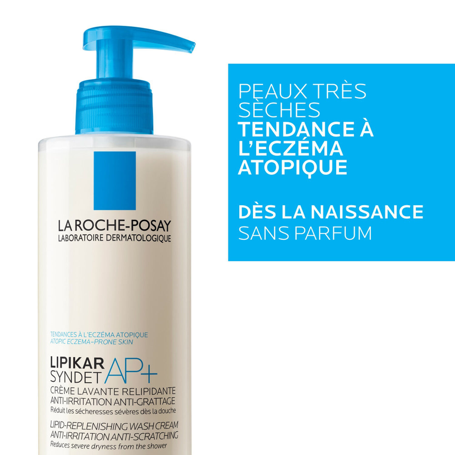 la roche-posay Lipikar Syndet AP+ Crème Lavante Relipidante, Anti-Irritations