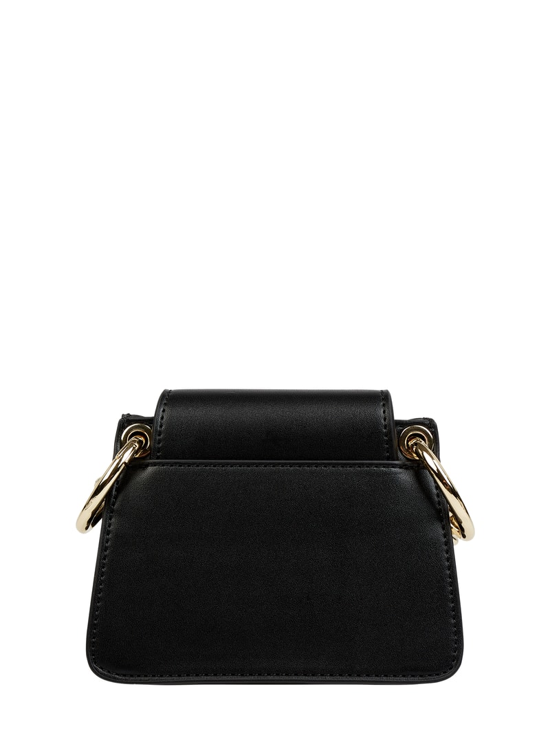 Crossbody Bag in Leder-Optik in schwarz