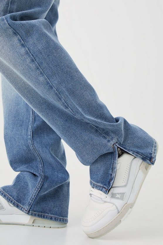 Lockere Jeans mit Reißverschluss