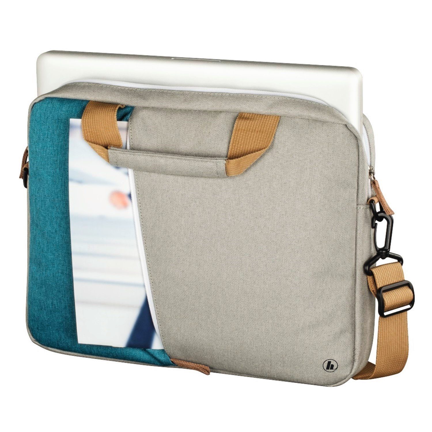 Hama Laptoptasche Notebook-Sleeve Florenz Laptop-Tasche Case Petrol, Business Hülle Schultergurt Notebook-Fach 15
