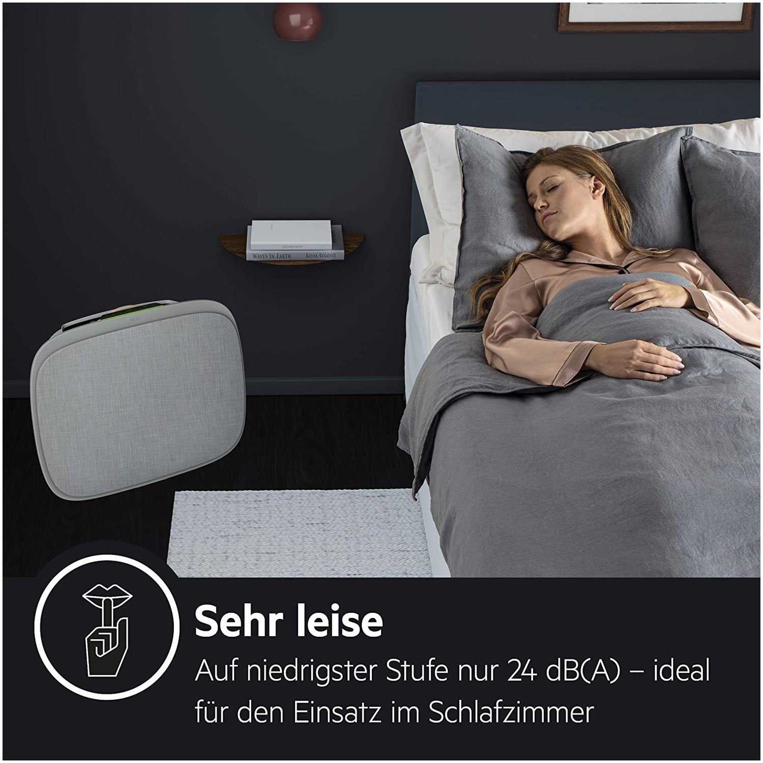 AEG Luftreiniger AX 71-304 GY, für 60 m² Räume, 5x Filtersystem, App-Steuerung, 5 Ventilationsstufen, Automatik-Modus