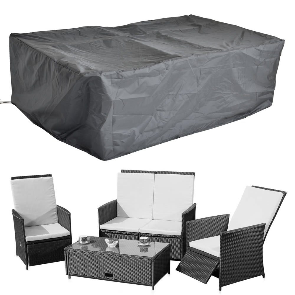 Mucola Gartenmöbel-Schutzhülle Schutzhülle 192x82x65 CM Plane Abdeckplane Abdeckung Gartenmöbel Sitzgarnitur Schutzplane Hülle Schutz Cover Garten Möbel Rattan Abdeckhaube (Stück, Premium Schutzhülle), 100% Polyethylengewebe