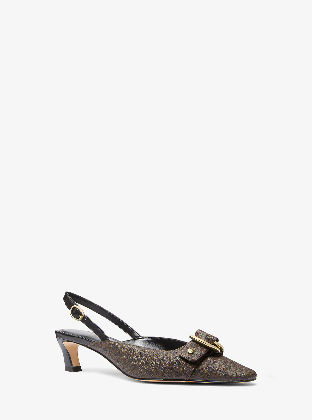 Jaden Signature Logo Slingback Pump - BLK/BROWN