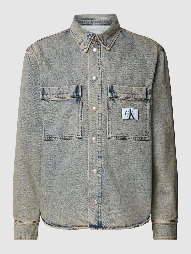 Regular Fit Freizeithemd in Denim-Optik in jeans