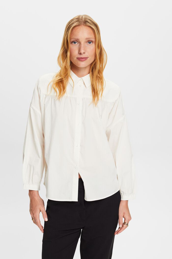 Popeline-Bluse, 100 % Baumwolle