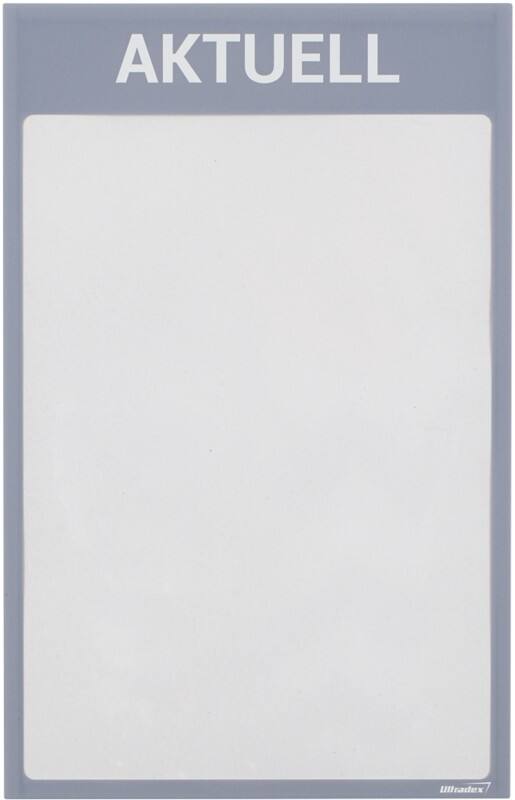 Ultradex DIN A4 Inforahmen Magnetisch Grau nicht haftend Kunststoff 8890A09 22,5 (B) x 35,2 (H) cm 5 Stück