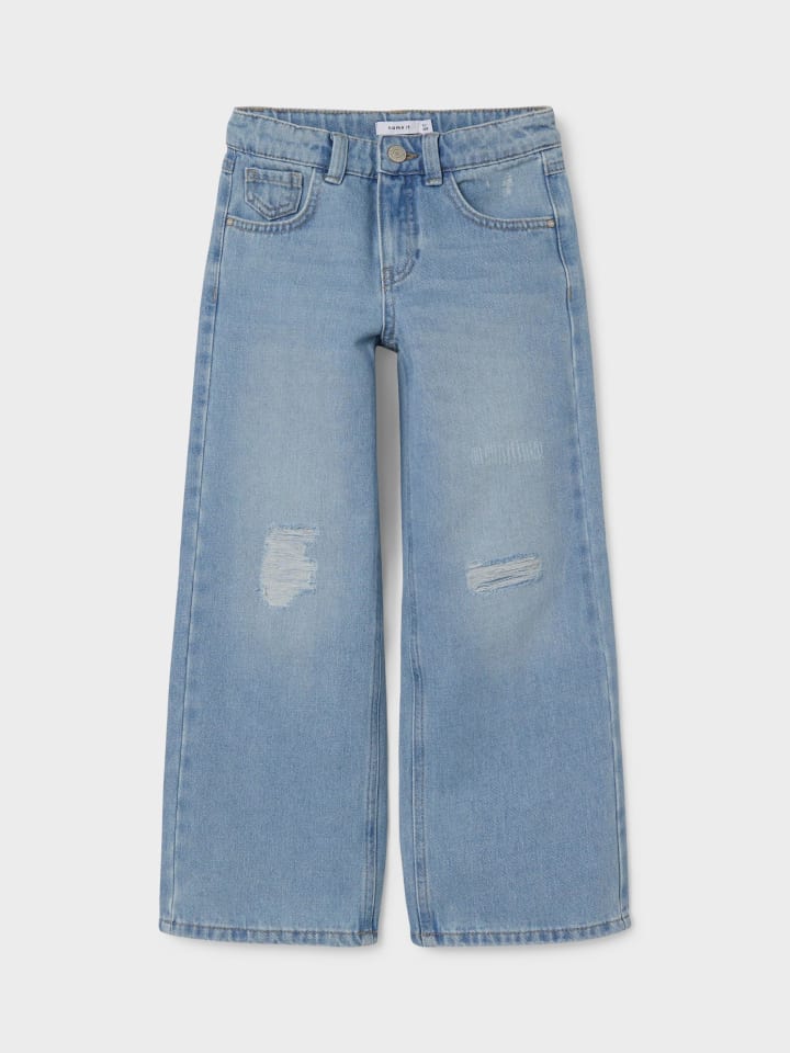 name it Wide Leg Jeanshose in light blue denim günstig kaufen
