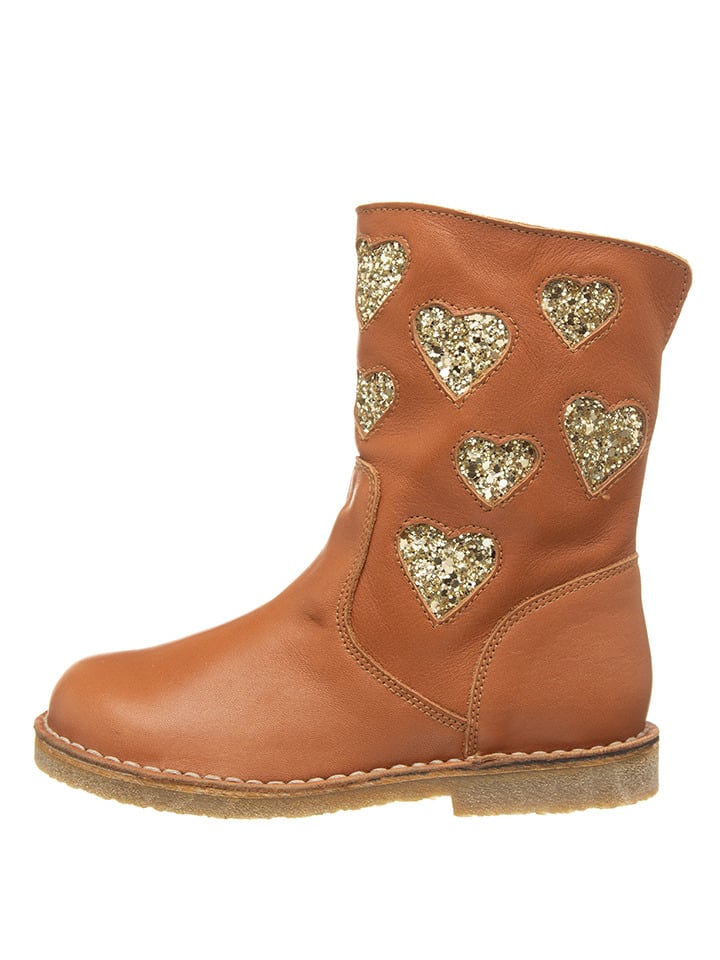 kmins Leder-Stiefel in Hellbraun günstig kaufen
