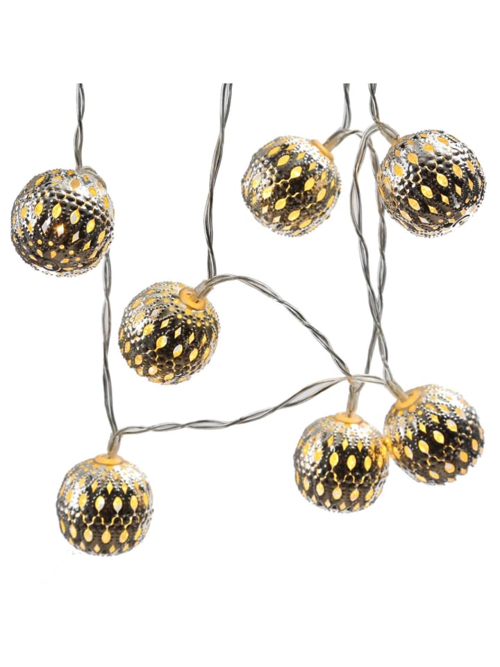 MARELIDA LED Deko Lichterkette 8 Kugeln L: 70cm in silber günstig kaufen onesize