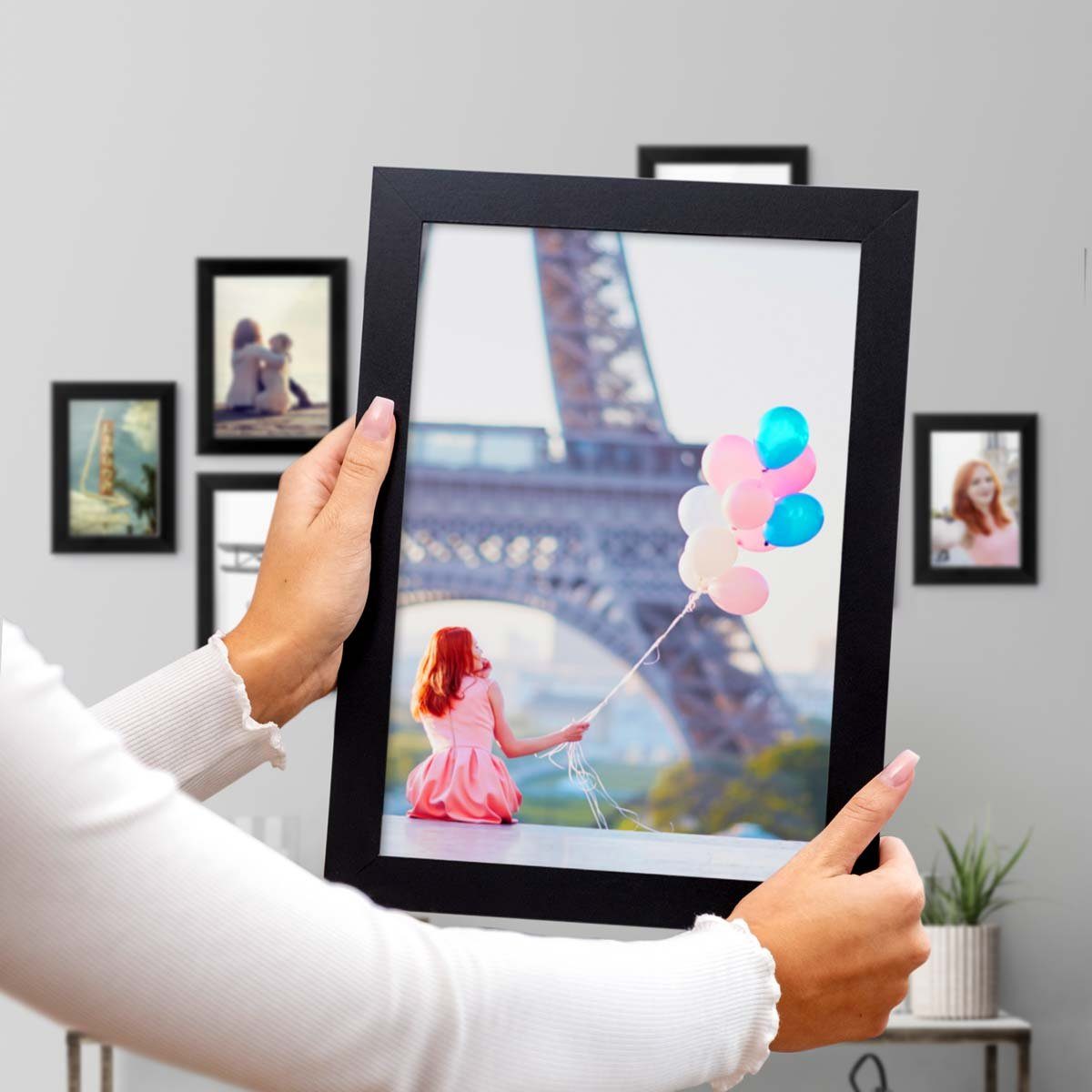PHOTOLINI Bilderrahmen 10er Set moderne, breite Rahmen 10x15 bis 21x30 cm