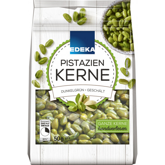 EDEKA Pistazienkerne dunkelgrün, geschält 50G