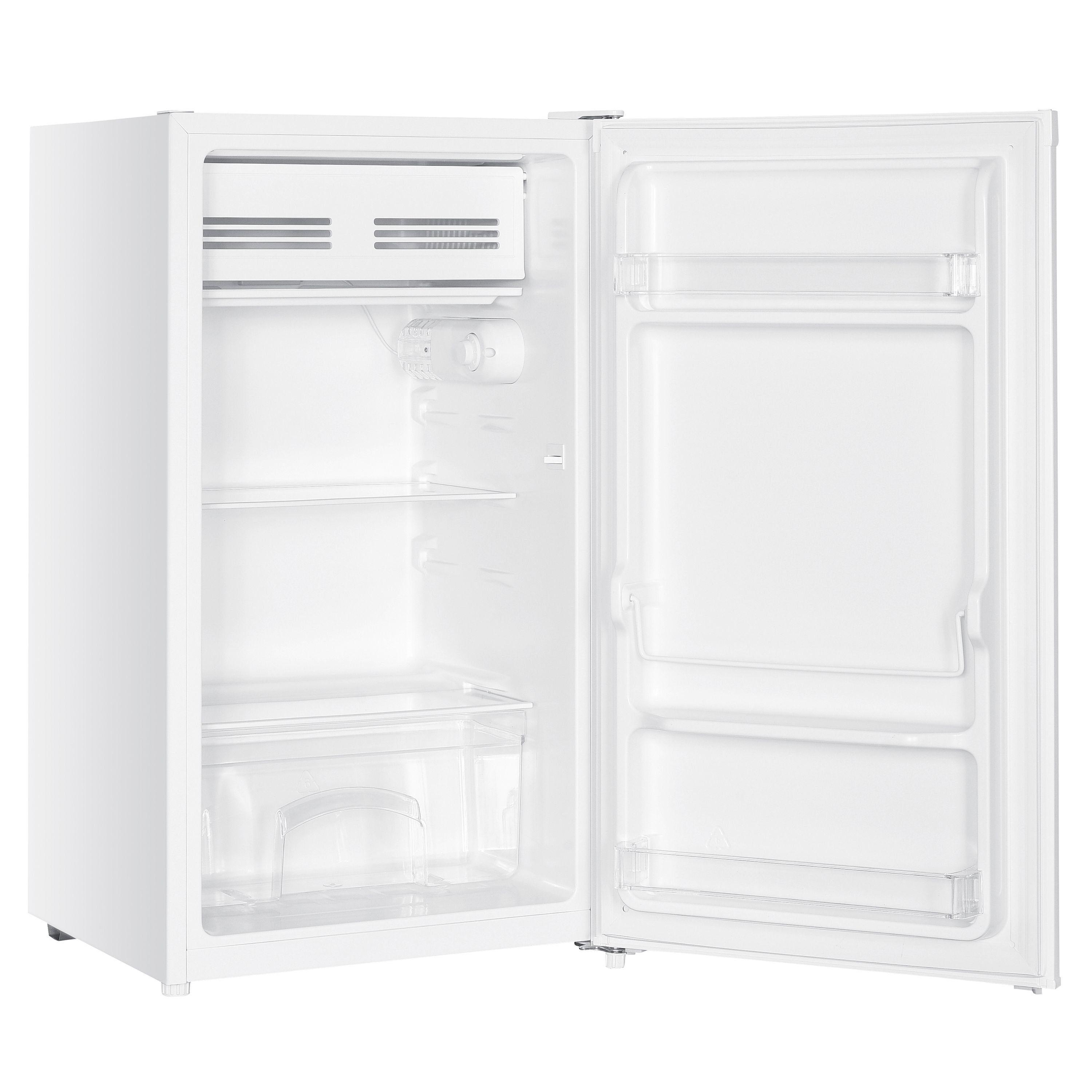 homeX Kühlschrank CS1014-W, 85 cm hoch, 48 cm breit, 90 L Gesamt-Nutzinhalt, Ohne Gefrierfach, Freistehend, Cool-Zone