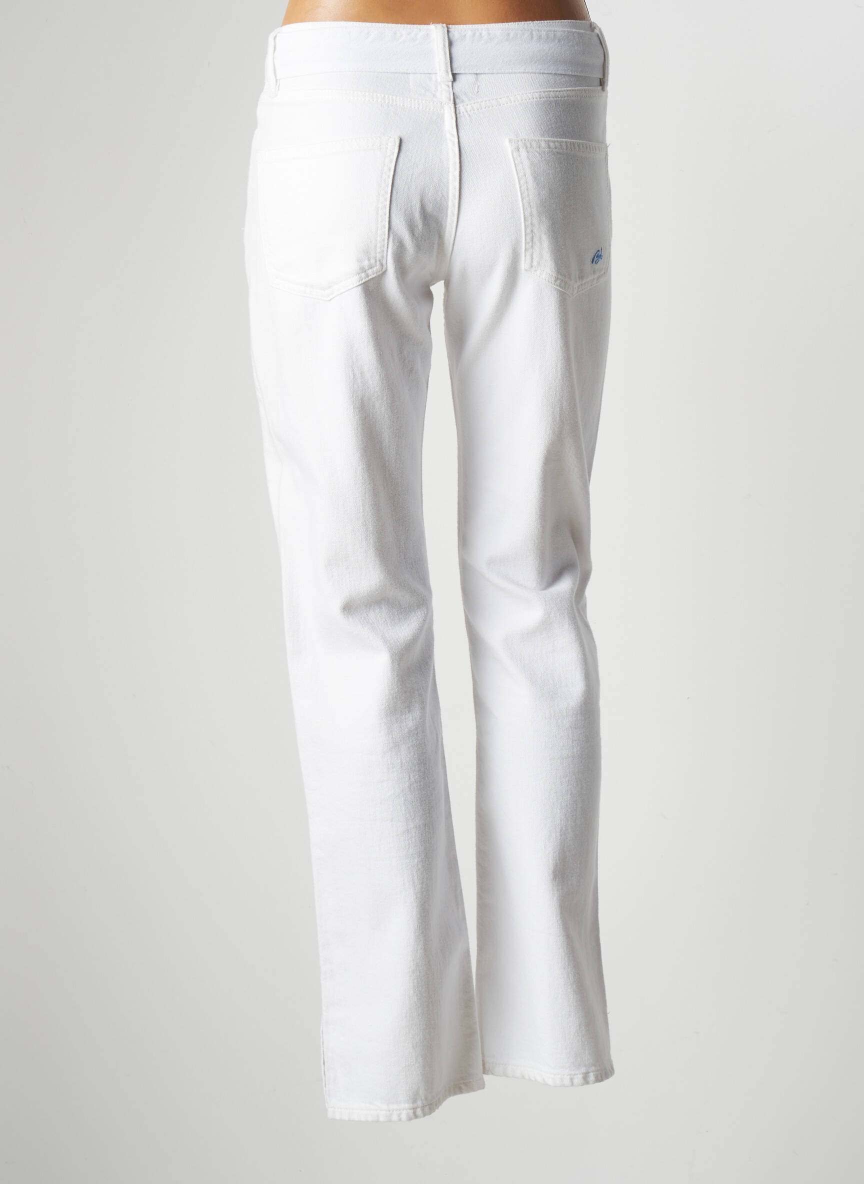 Bsb Jeans Coupe Droite Femme couleur blanc